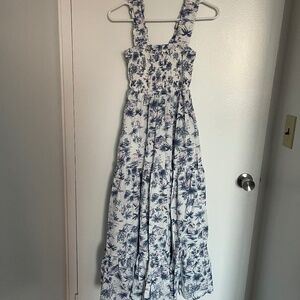 Abercrombie maxi dress blue and white